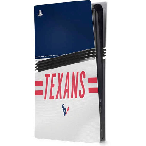NFL Houston Texans White Striped PS5 Pro Console Skin